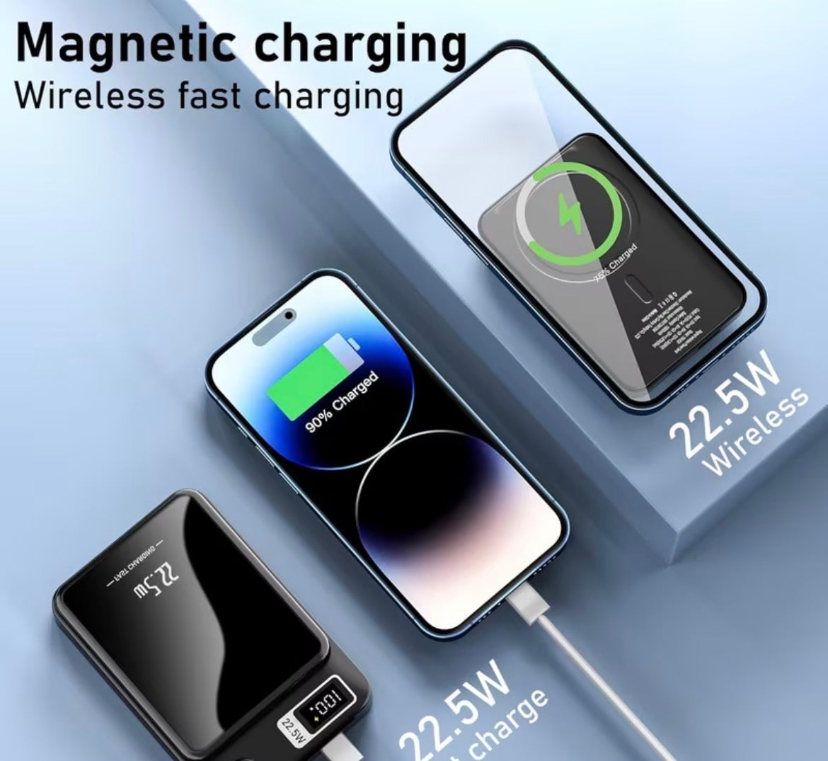 Power Bank Magnetyczny 22.5W – Bezprzewodowe Ładowanie